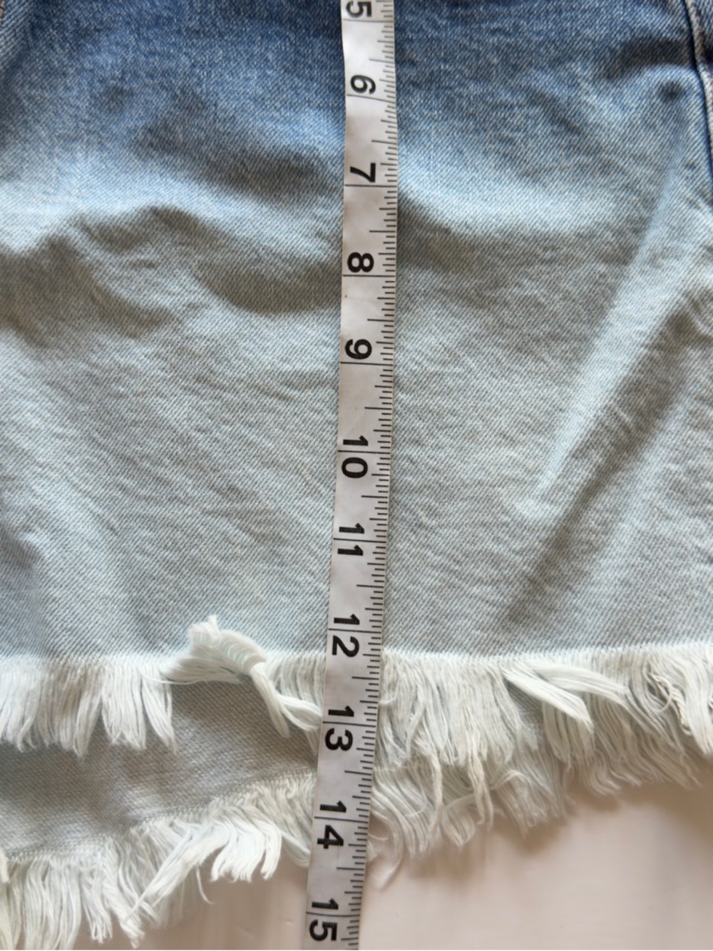 LOFT Blue and White Gradient Jean Shorts - Picture 8 of 14
